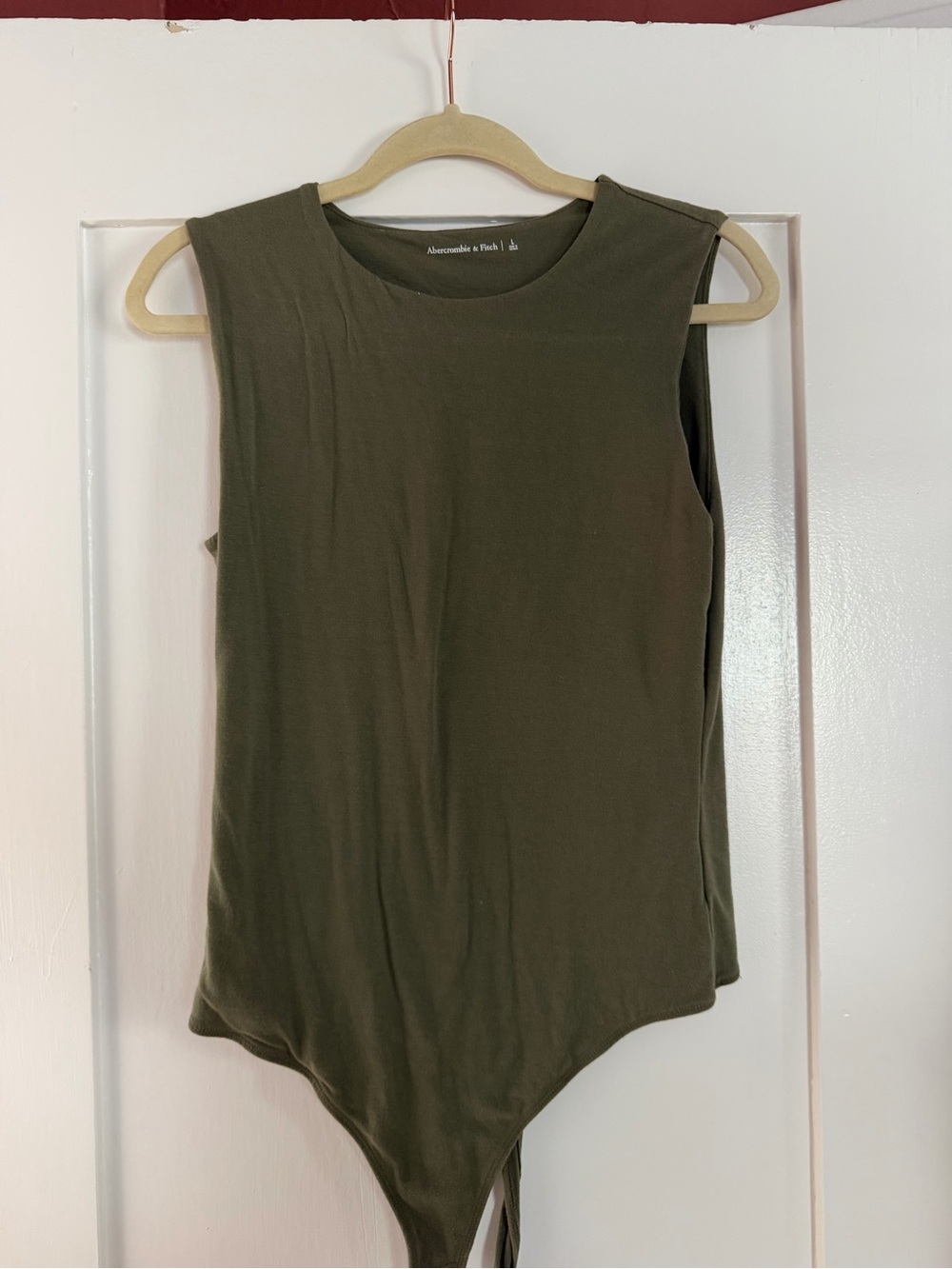 Abercrombie & Fitch Olive Green Sleeveless Crew Neck Bodysuit